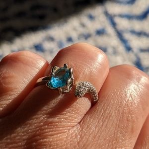 🌷Sterling silver Ring with aqua stone